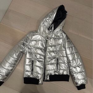 Jou Jou Silver Puffer Jacket for Kids